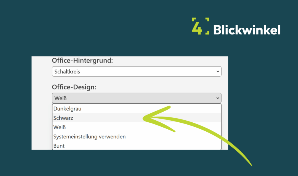 Darkmode in den Excel Einstellungen